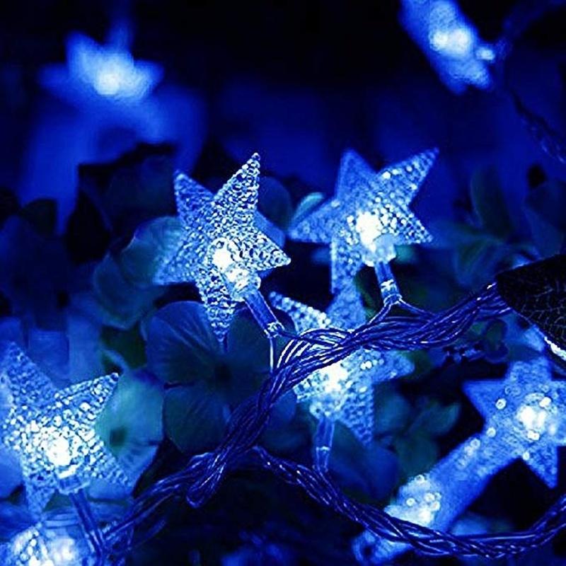 blue star fairy lights